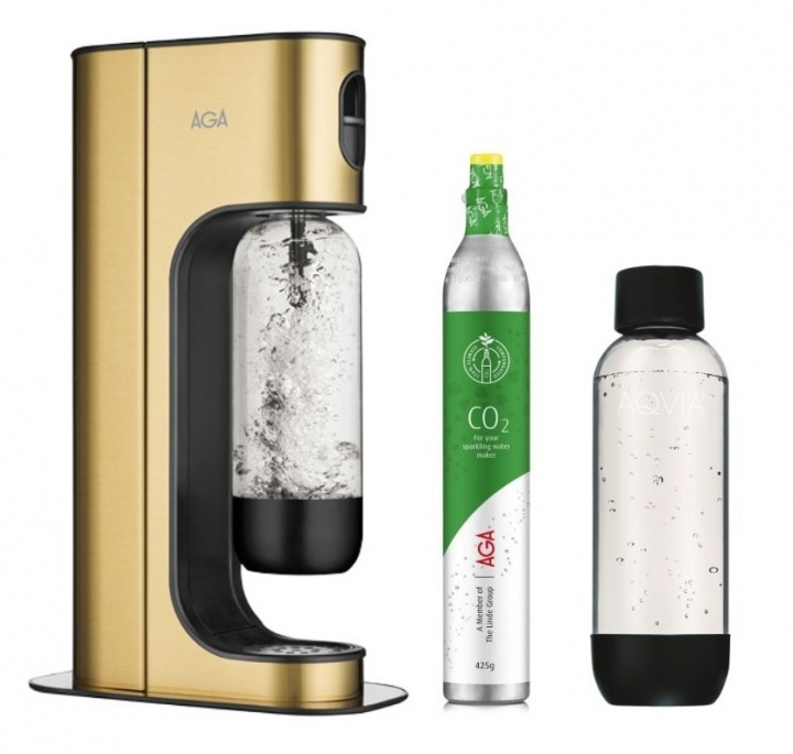 AGA EXCLUSIVE BRASS BLACK 2 PET-kulsyrepatron/kulsyrepatron i gruppen HJEM, HUS & HAVE / Husholdningsapparater / Vand & Juice / Kulsyremaskiner / Kulsyremaskiner hos TP E-commerce Nordic AB (38-84110)