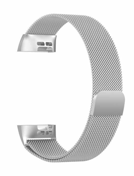 Fitbit Charge 3/4 metalarmbånd L, sølv i gruppen SPORT, FRITID & HOBBY / Smartwatch & Aktivitetsmåler / Tilbehør hos TP E-commerce Nordic AB (38-84210)