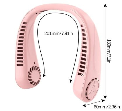 Trådløs halsventilator, som du hænger om halsen, Rosa i gruppen HJEM, HUS & HAVE / Ventilator & Klima apparater / Håndventilatorer & Miniventilatorer hos TP E-commerce Nordic AB (38-84227)