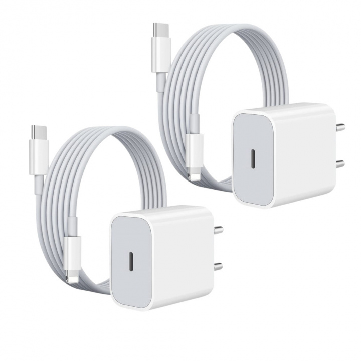 2-pak oplader til iPhone 20W med USB-C til Lightning - Hurtig oplader i gruppen SMARTPHONES & TABLETS / Opladere og kabler / Vægoplader / Vægoplader Lightning hos TP E-commerce Nordic AB (38-84236)