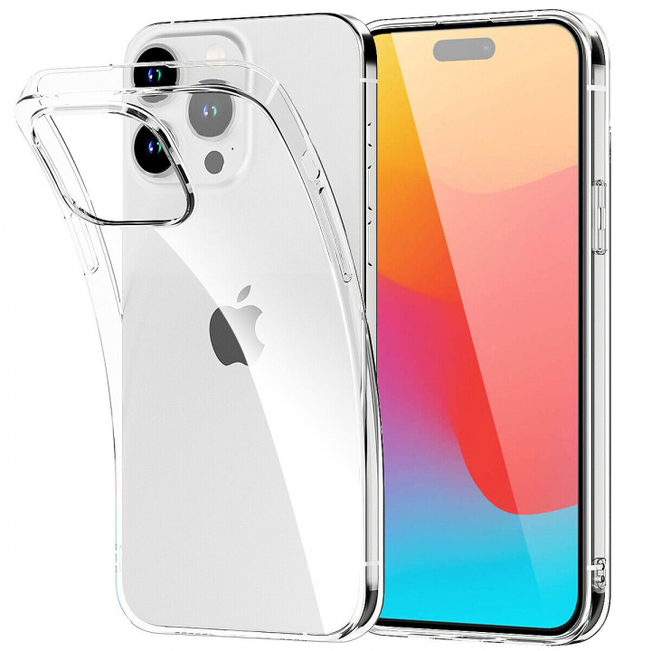 TPU-mobiltaske til iPhone 15, gennemsigtig i gruppen SMARTPHONES & TABLETS / Mobil Beskyttelse / Apple / iPhone 15 hos TP E-commerce Nordic AB (38-84250)