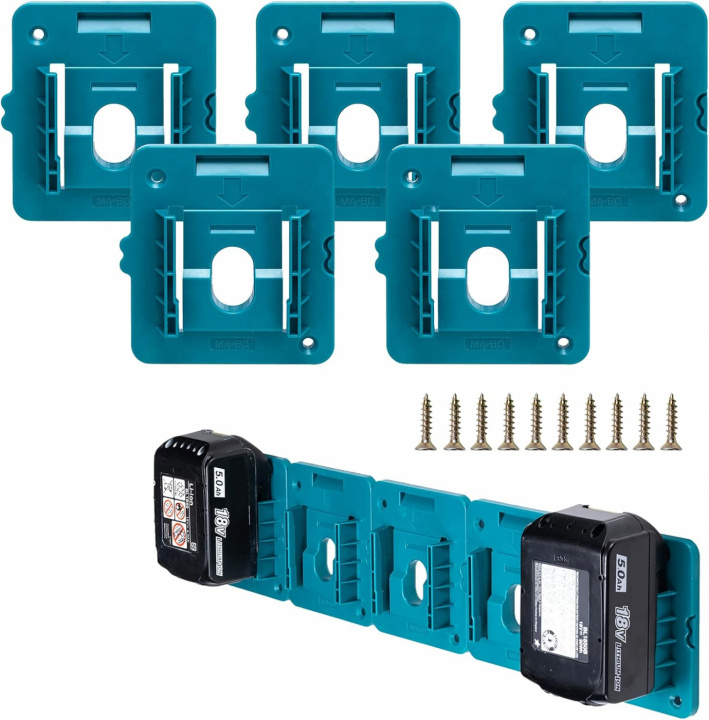 5-pak vægbeslag til Makita 18V batterier inkl. Skruer i gruppen HJEM, HUS & HAVE / Værktøj / Øvrigt værktøjer og tilbehør hos TP E-commerce Nordic AB (38-84350)