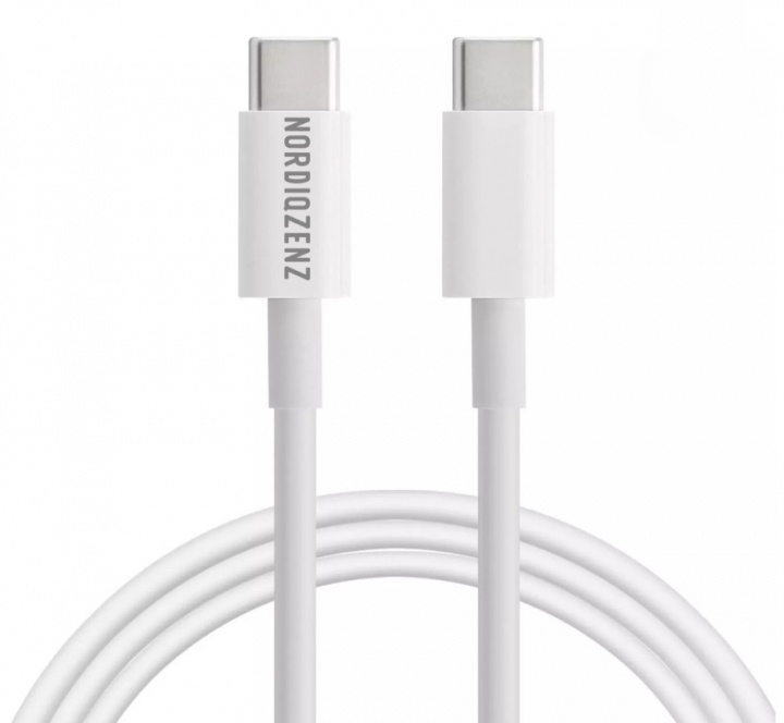 NORDIQZENZ 60W USB-kabel Type-C til USB-C, 30 cm, hvid i gruppen COMPUTERTILBEHØR / Kabler og adaptere / USB / USB-C hos TP E-commerce Nordic AB (38-84419)