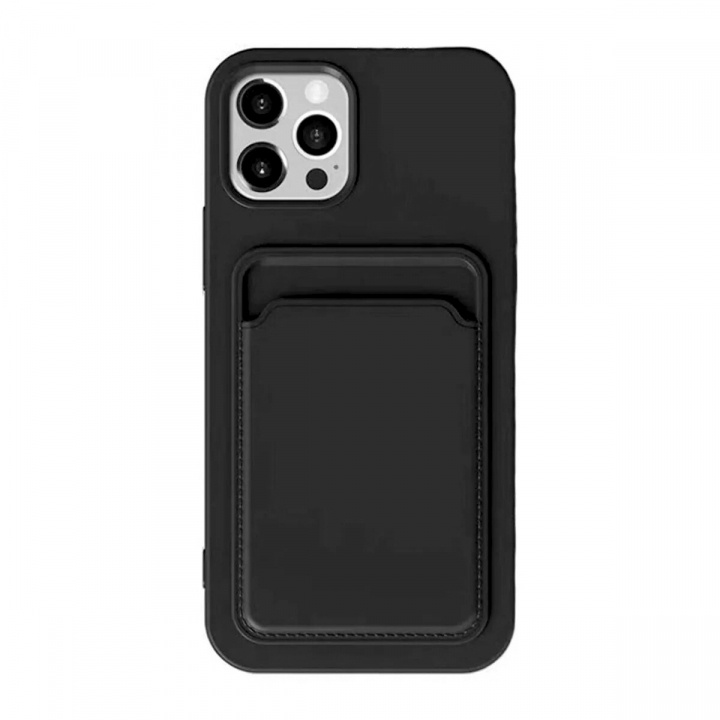 Silikone-etui med kortholder til iPhone 16 Plus, sort i gruppen SMARTPHONES & TABLETS / Mobil Beskyttelse / Apple / iPhone 16 hos TP E-commerce Nordic AB (38-84455)