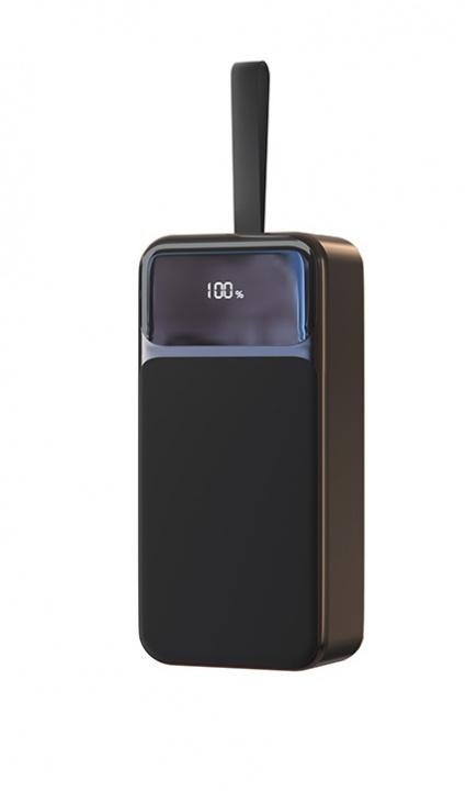 Powerbank 30000mAh 22.5W PD Fast Charging m. digitalt display, sort i gruppen SMARTPHONES & TABLETS / Opladere og kabler / Powerbanks hos TP E-commerce Nordic AB (38-84474)