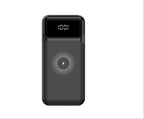 Powerbank 20000mAh 22,5W PD + 15W trådløs hurtigopladning m. digitalt display, sort i gruppen SMARTPHONES & TABLETS / Opladere og kabler / Powerbanks hos TP E-commerce Nordic AB (38-84476)