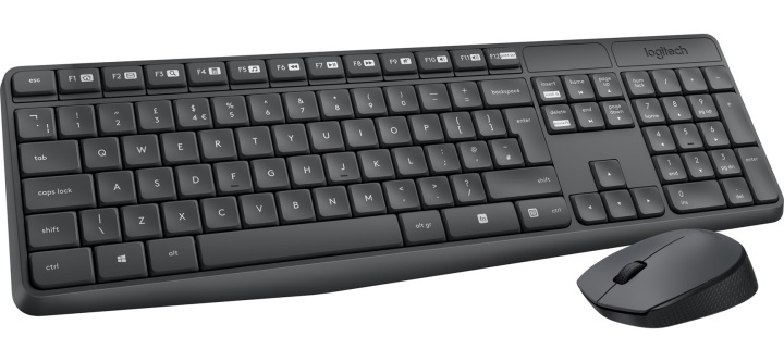 Logitech trådlöst tangentbord och mus MK235 i gruppen COMPUTERTILBEHØR / Mus og tastatur / Tastatur / Pakke hos TP E-commerce Nordic AB (38-84526)