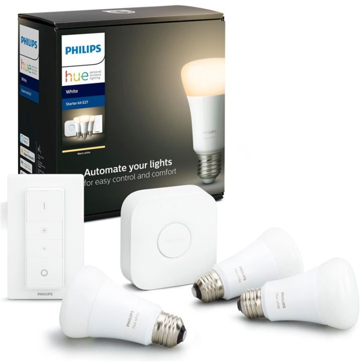 Philips Hue Startkit White E27 m fjärr i gruppen HJEM, HUS & HAVE / Smart hjem / Smart belysning hos TP E-commerce Nordic AB (38-85055)