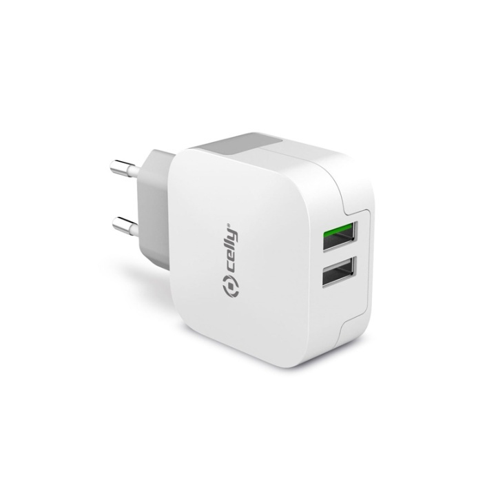 Celly USB-laddare 2xUSB 3,4A (17W) i gruppen SMARTPHONES & TABLETS / Opladere og kabler / Adaptere hos TP E-commerce Nordic AB (38-85665)