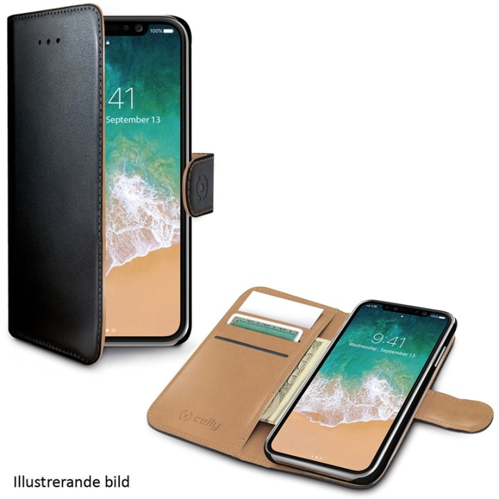 Celly Wallet Case iPhone 11 Sv i gruppen SMARTPHONES & TABLETS / Mobil Beskyttelse / Apple / iPhone 11 / Cover hos TP E-commerce Nordic AB (38-85698)