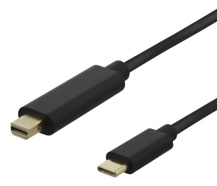 DELTACO USB-C - MiniDP cable, 0.5m, 21.6 Gbit/s, 3840x2160 60Hz, black i gruppen COMPUTERTILBEHØR / Kabler og adaptere / DisplayPort / Kabler hos TP E-commerce Nordic AB (38-85713)