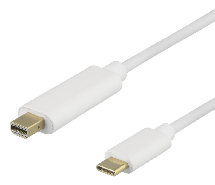 DELTACO USB-C - MiniDP cable, 1m, 21.6 Gbit/s, 3840x2160 60Hz, white i gruppen COMPUTERTILBEHØR / Kabler og adaptere / DisplayPort / Kabler hos TP E-commerce Nordic AB (38-85716)