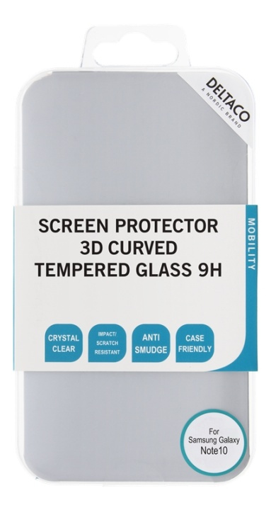 DELTACO screen protector for Galaxy Note10, 3D curved, fingerprint i gruppen SMARTPHONES & TABLETS / Mobil Beskyttelse / Samsung hos TP E-commerce Nordic AB (38-85734)