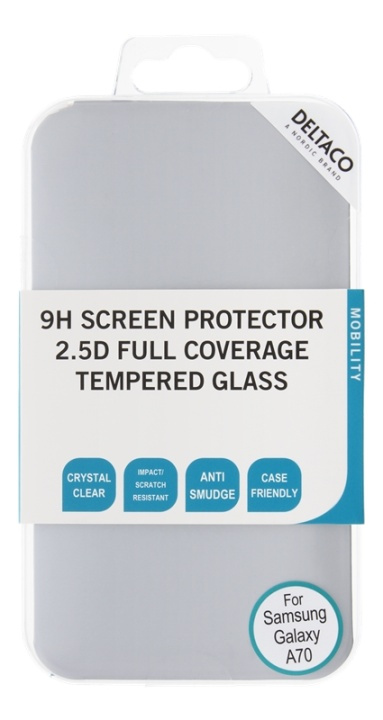DELTACO screen protector, Galaxy A70, 2.5D full coverage glass i gruppen SMARTPHONES & TABLETS / Mobil Beskyttelse / Samsung hos TP E-commerce Nordic AB (38-85783)