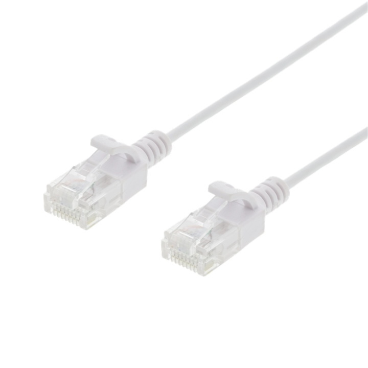 DELTACO Ultra Slim U/UTP Cat.6 patch cable, OD:2.6mm, 0.5m, white i gruppen COMPUTERTILBEHØR / Kabler og adaptere / Netværkskabler / Cat6 hos TP E-commerce Nordic AB (38-85849)