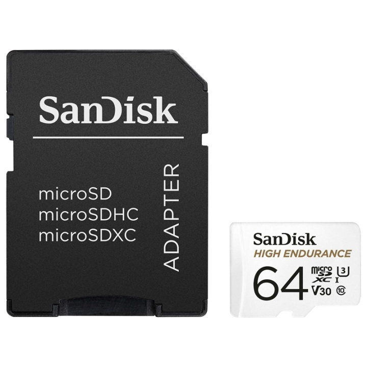 Sandisk Minneskort MicroSDXC 64GB För Bilkamera/Videmonitor med adapter i gruppen HJEMMEELEKTRONIK / Lagringsmedier / Hukommelseskort / MicroSD/HC/XC hos TP E-commerce Nordic AB (38-85907)