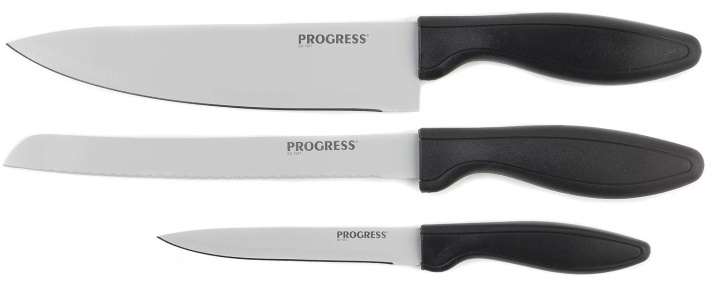 Progress Knivset med kockkniv, brödkniv och allround-kniv i gruppen HJEM, HUS & HAVE / Køkkenredskaber / Køkkenknive & Knivslibemaskiner hos TP E-commerce Nordic AB (38-85940)