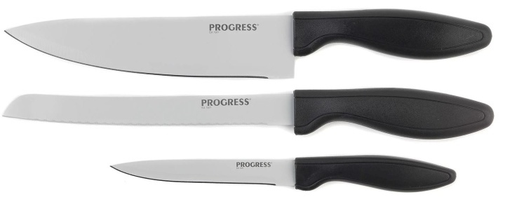 Progress knivsæt med kokkekniv, brødkniv og allroundkniv i gruppen HJEM, HUS & HAVE / Køkkenredskaber / Køkkenknive & Knivslibemaskiner hos TP E-commerce Nordic AB (38-85940)