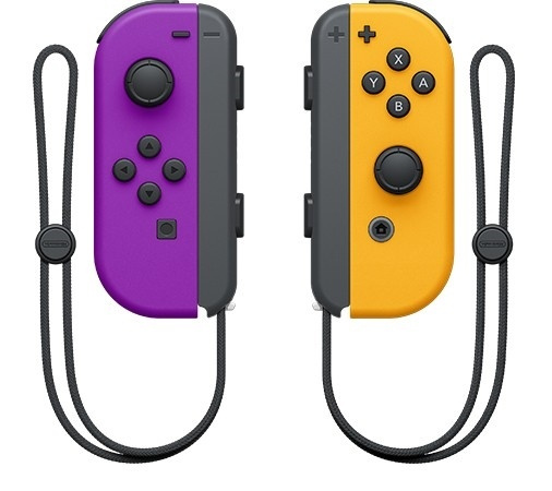 Nintendo Switch Joy-Con Pair, Neon Lila/Neon Orange i gruppen HJEMMEELEKTRONIK / Spilkonsoller og tilbehør / Nintendo Switch / Tilbehør hos TP E-commerce Nordic AB (38-86078)