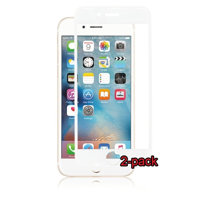 2-pak iPhone 6S/6 Plus buet silikatglas, Armour, hvid i gruppen SMARTPHONES & TABLETS / Mobil Beskyttelse / Apple / iPhone 6 Plus/6S Plus / Skærmbeskyttelse hos TP E-commerce Nordic AB (38-86308PKT1)