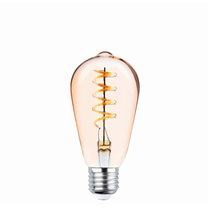 Forever Light Retro LED-lampa med filament Guld, E27 ST64 4W 2000K 250lm i gruppen HJEMMEELEKTRONIK / Lys / LED lamper hos TP E-commerce Nordic AB (38-86597)