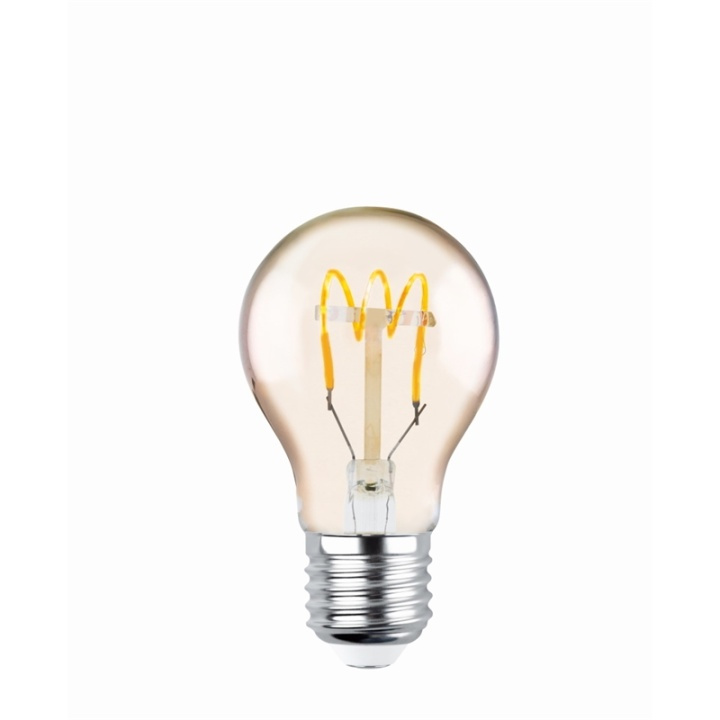 Forever Light Retro LED-lampa med filament Guld, E27 A60 4W 2000K 250lm i gruppen HJEMMEELEKTRONIK / Lys / LED lamper hos TP E-commerce Nordic AB (38-86598)