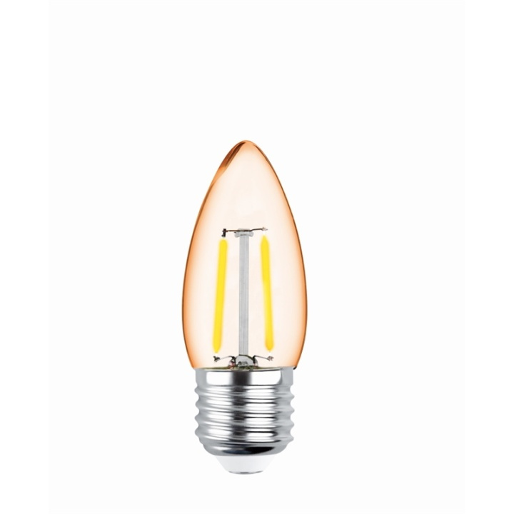 Forever Light Retro LED-lampa med filament Guld, E27 C35 2W 2200K 180lm i gruppen HJEMMEELEKTRONIK / Lys / LED lamper hos TP E-commerce Nordic AB (38-86599)