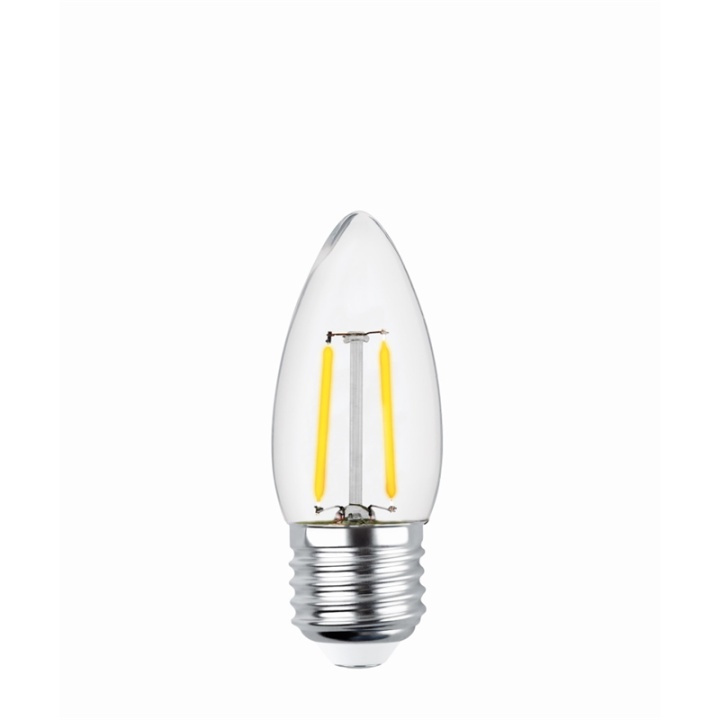 Forever Light Klar LED-lampa med filament, E27 C35 2W 2700K 250lm i gruppen HJEMMEELEKTRONIK / Lys / LED lamper hos TP E-commerce Nordic AB (38-86601)