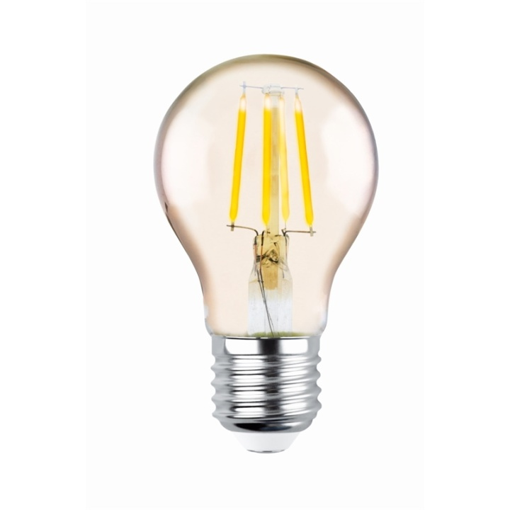 Forever Light Retro LED-lampa med filament Guld, E27 A60 4W 2200K 400lm i gruppen HJEMMEELEKTRONIK / Lys / LED lamper hos TP E-commerce Nordic AB (38-86603)