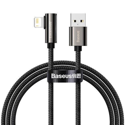 Baseus kabel Legend USB - Lightning 1,0m 2,4A, Svart i gruppen SMARTPHONES & TABLETS / Opladere og kabler / Kabler / Kabler Lightning hos TP E-commerce Nordic AB (38-86927)