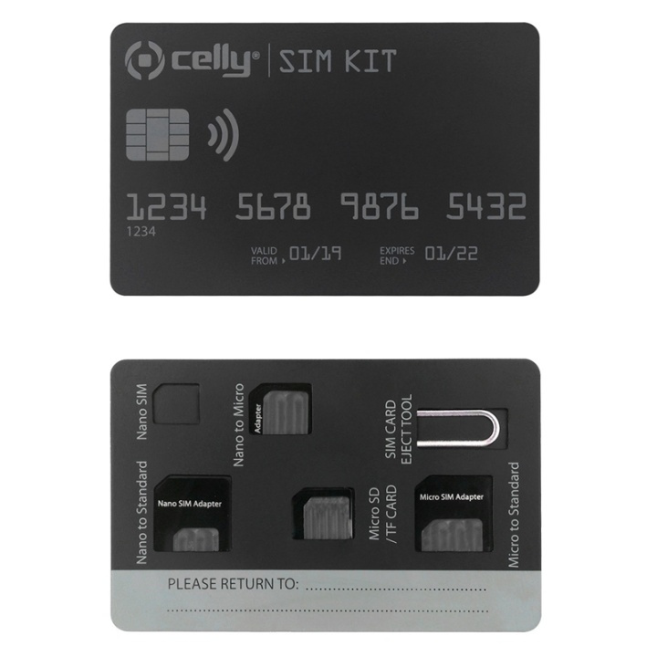 Celly SIM-kit SIM-kortsadaptrar 3-pa i gruppen SMARTPHONES & TABLETS / Øvrigt tilbehør / Andet hos TP E-commerce Nordic AB (38-87103)