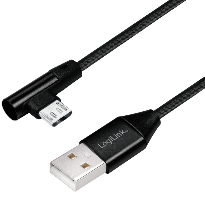 LogiLink Vinklad MicroUSB-kabel USB 2.0 i gruppen SMARTPHONES & TABLETS / Opladere og kabler / Kabler / Kabler microUSB hos TP E-commerce Nordic AB (38-87693)
