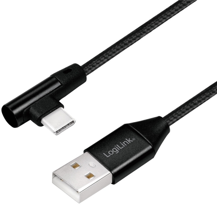LogiLink Vinklad USB-C-kabel USB 2.0 Ma i gruppen COMPUTERTILBEHØR / Kabler og adaptere / USB / USB-C hos TP E-commerce Nordic AB (38-87695)