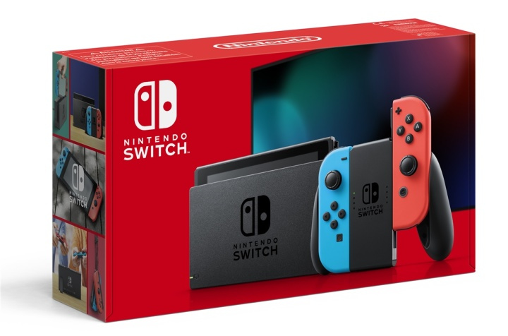 Nintendo Switch 2019 Konsol, Röd/Blå i gruppen HJEMMEELEKTRONIK / Spilkonsoller og tilbehør / Nintendo Switch / Spilkonsoller hos TP E-commerce Nordic AB (38-88128)