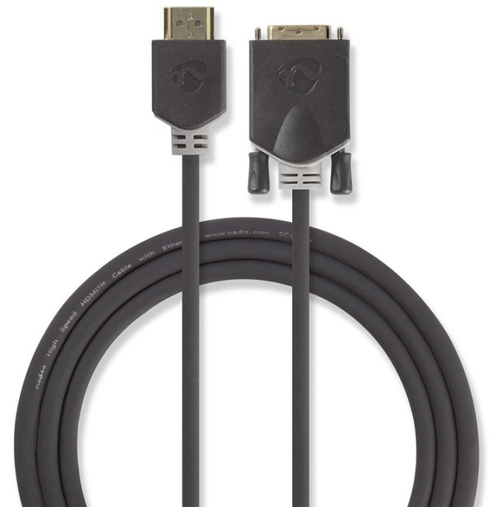 Nedis HDMI™ kabel | HDMI™ Stik | DVI-D 24 + 1-pin han | 1080p | Guldplateret | 2.00 m | Lige | PVC | Antracit | Window Box med Euro lås i gruppen HJEMMEELEKTRONIK / Kabler og adaptere / HDMI / Kabler hos TP E-commerce Nordic AB (38-88711)