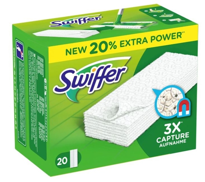 Swiffer Tørre rengøringsklude Refill, 20-pak i gruppen HJEM, HUS & HAVE / Rengøringsmidler / Øvrigt rengørings tilbehør hos TP E-commerce Nordic AB (38-89038)