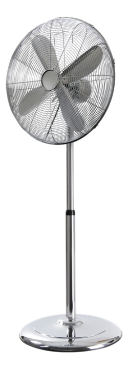 NORDIC HOME Kraftfull Golvfläkt i metall, 60W, 450mm, 3-lägen, Krom i gruppen HJEM, HUS & HAVE / Ventilator & Klima apparater / Gulventilatorer hos TP E-commerce Nordic AB (38-89206)