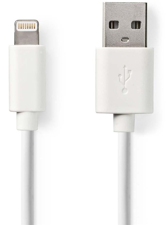 Nedis Lightning Kabel | USB 2.0 | Apple Lightning 8-pin | USB-A Han | 480 Mbps | Nikkelplateret | 3.00 m | Runde | PVC | Hvid | Plastikpose i gruppen SMARTPHONES & TABLETS / Opladere og kabler / Kabler / Kabler Lightning hos TP E-commerce Nordic AB (38-89257)