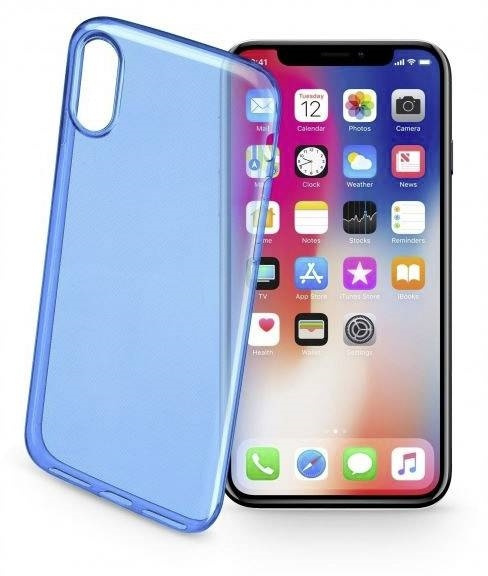 Cellularline Mobilcover i TPU plastik til iPhone X/XS, Mørkeblå i gruppen SMARTPHONES & TABLETS / Mobil Beskyttelse / Apple / iPhone X/XS / Cover hos TP E-commerce Nordic AB (38-89518)