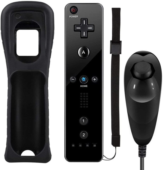 Remote Plus + Nunchuck til Wii Wii U, Sort i gruppen HJEMMEELEKTRONIK / Spilkonsoller og tilbehør / Nintendo Wii hos TP E-commerce Nordic AB (38-89553)