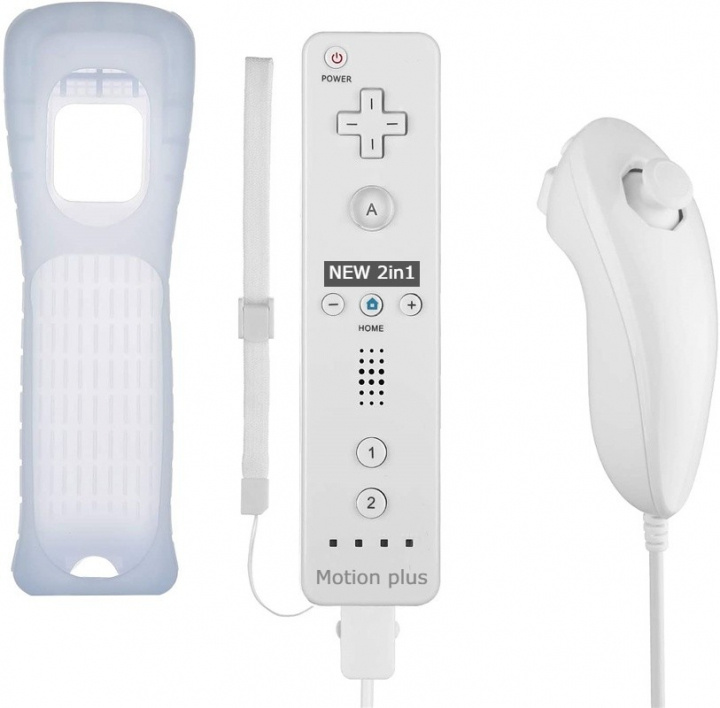 Remote Plus + Nunchuck til Wii-Wii U, Hvid i gruppen HJEMMEELEKTRONIK / Spilkonsoller og tilbehør / Nintendo Wii hos TP E-commerce Nordic AB (38-89554)