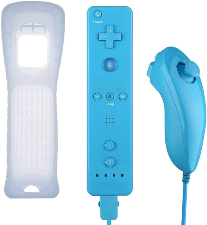 Remote Plus + Nunchuck til Wii-Wii U, Lyseblå i gruppen HJEMMEELEKTRONIK / Spilkonsoller og tilbehør / Nintendo Wii hos TP E-commerce Nordic AB (38-89555)