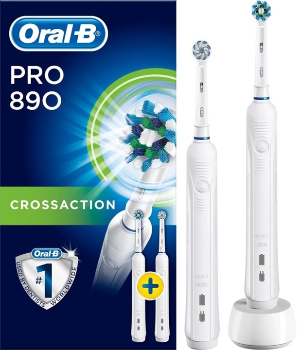Oral-B Pro 890 2-pack eltandborstar med timer i gruppen SKØNHED & HELSE / Oral pleje / Elektriske tandbørster hos TP E-commerce Nordic AB (38-89577)