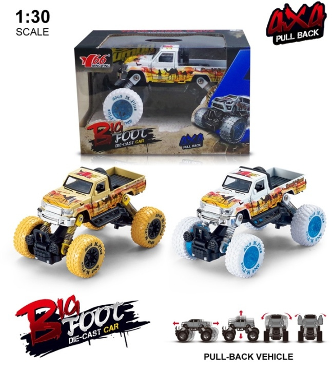 Pull-back 4x4 monstertruck i skala 1:30 i gruppen LEGETØJ, BØRN & BABY / Legetøj / Legetøjsbiler hos TP E-commerce Nordic AB (38-89652)