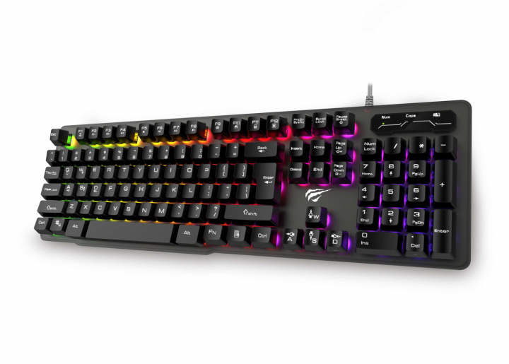 Havit HV-KB414L gaming-tastatur med RGB i gruppen COMPUTERTILBEHØR / GAMING / Tastatur hos TP E-commerce Nordic AB (38-89694)