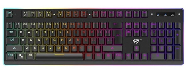 Havit HV-KB391L Semi-Mekaniskt tangentbord med RGB i gruppen COMPUTERTILBEHØR / GAMING / Tastatur hos TP E-commerce Nordic AB (38-89695)