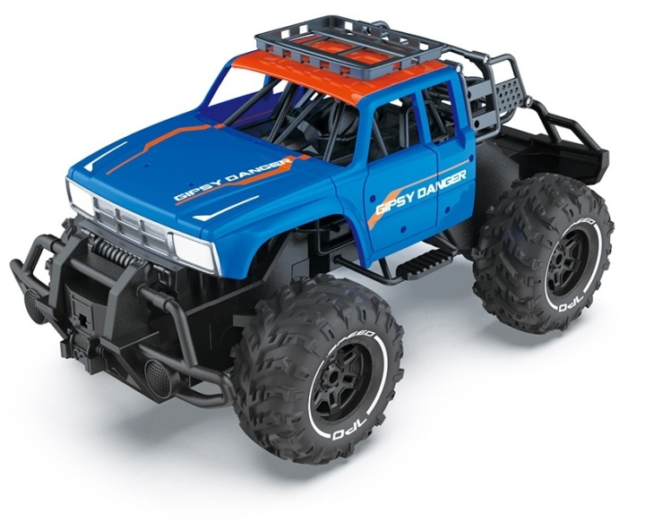 RC Big Foot Buggy 1:12, Blå/röd i gruppen LEGETØJ, BØRN & BABY / Radiostyrede / Radiostyrede biler hos TP E-commerce Nordic AB (38-89871)