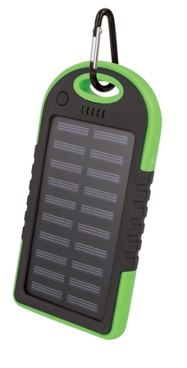 Setty powerbank med solceller, 5000 mAh, Grøn i gruppen SMARTPHONES & TABLETS / Opladere og kabler / Powerbanks hos TP E-commerce Nordic AB (38-90104)