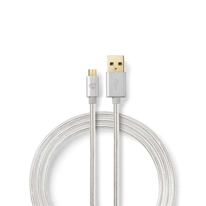 Nedis USB-kabel | USB 2.0 | USB-A Han | USB Micro-B han | 15 W | 480 Mbps | Guldplateret | 2.00 m | Runde | Flettet / Nylon | Aluminium | Cover Window Box i gruppen SMARTPHONES & TABLETS / Opladere og kabler / Kabler / Kabler microUSB hos TP E-commerce Nordic AB (38-90108)