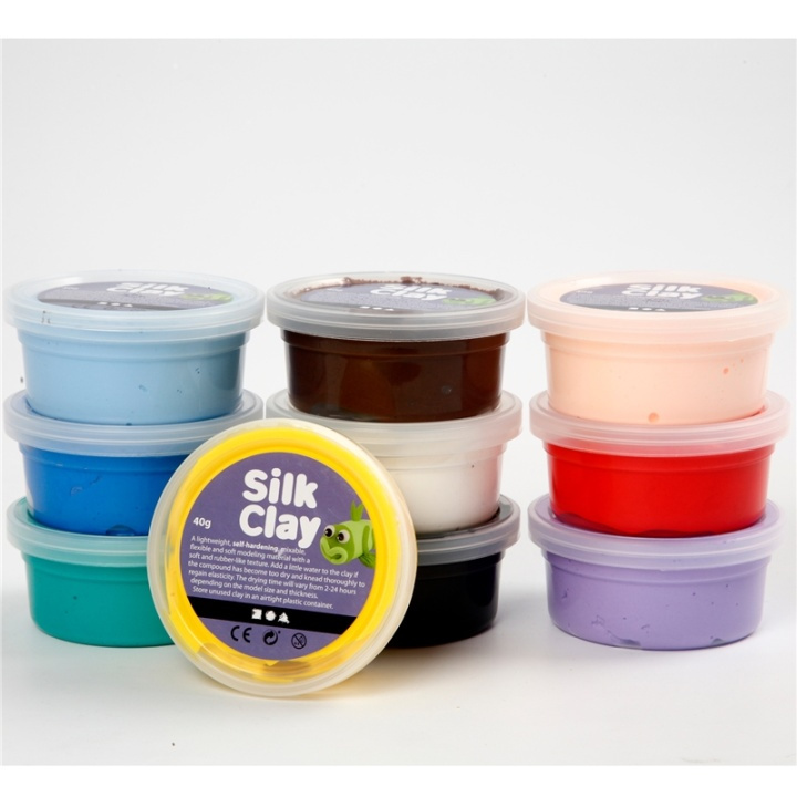Silk Clay Mixade Färger Basic 1 10x40g i gruppen LEGETØJ, BØRN & BABY / Legetøj / Lege ler, lege sand og tilbehør hos TP E-commerce Nordic AB (38-90235)